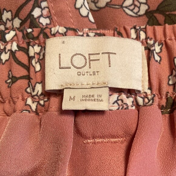 Loft Pink with Flower Print Lined Skirt - EUC - Picture 4 of 6